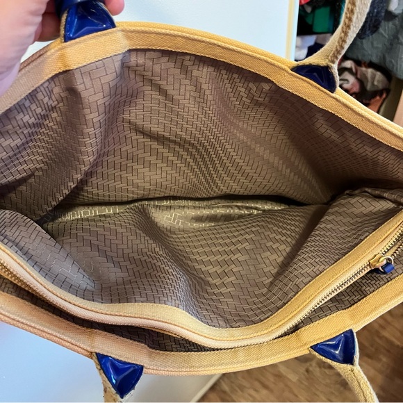 Cole Haan early 2000s pre-loved Embroidered Blue and Green Gradient Shoulder Bag - Picture 11 of 12